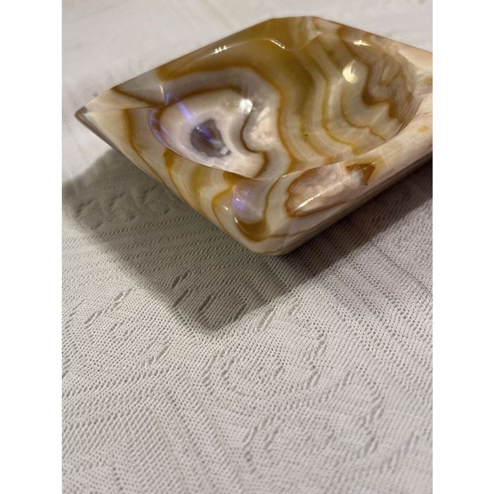 Brown And White Marble Home Ashtray - Picture 5 of 8